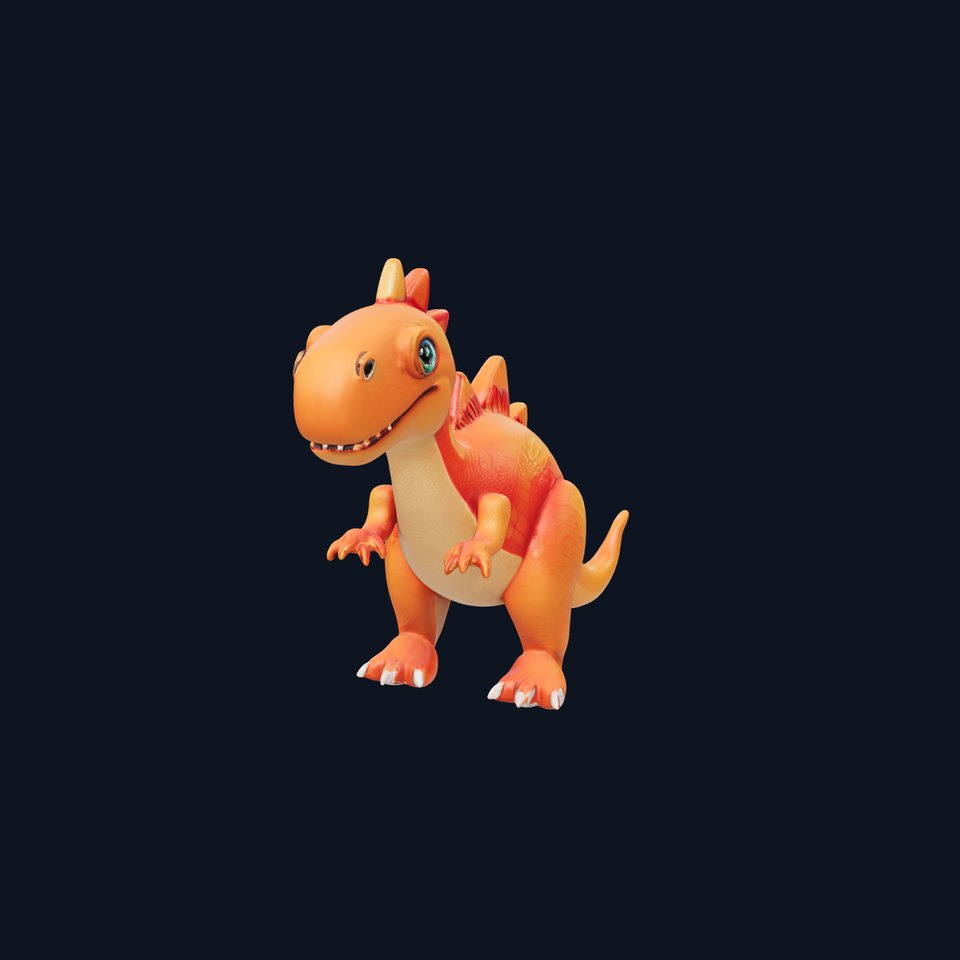 Orange Dinosaur Character Model Pack for Animation and Games